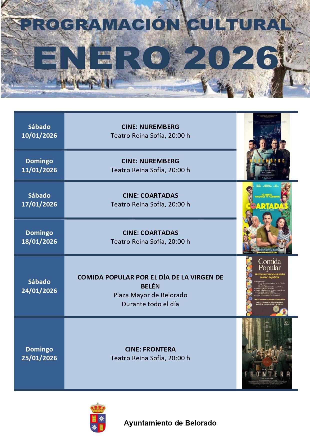 Programación cultural enero 2026 