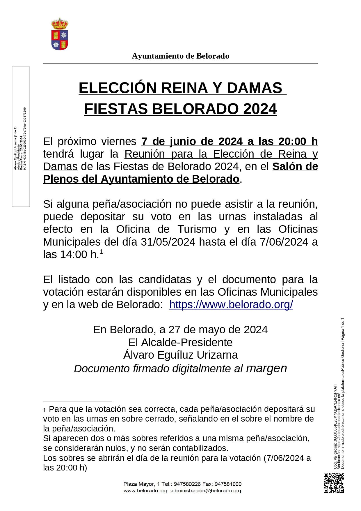 Reina y Damas Fiestas 2024 